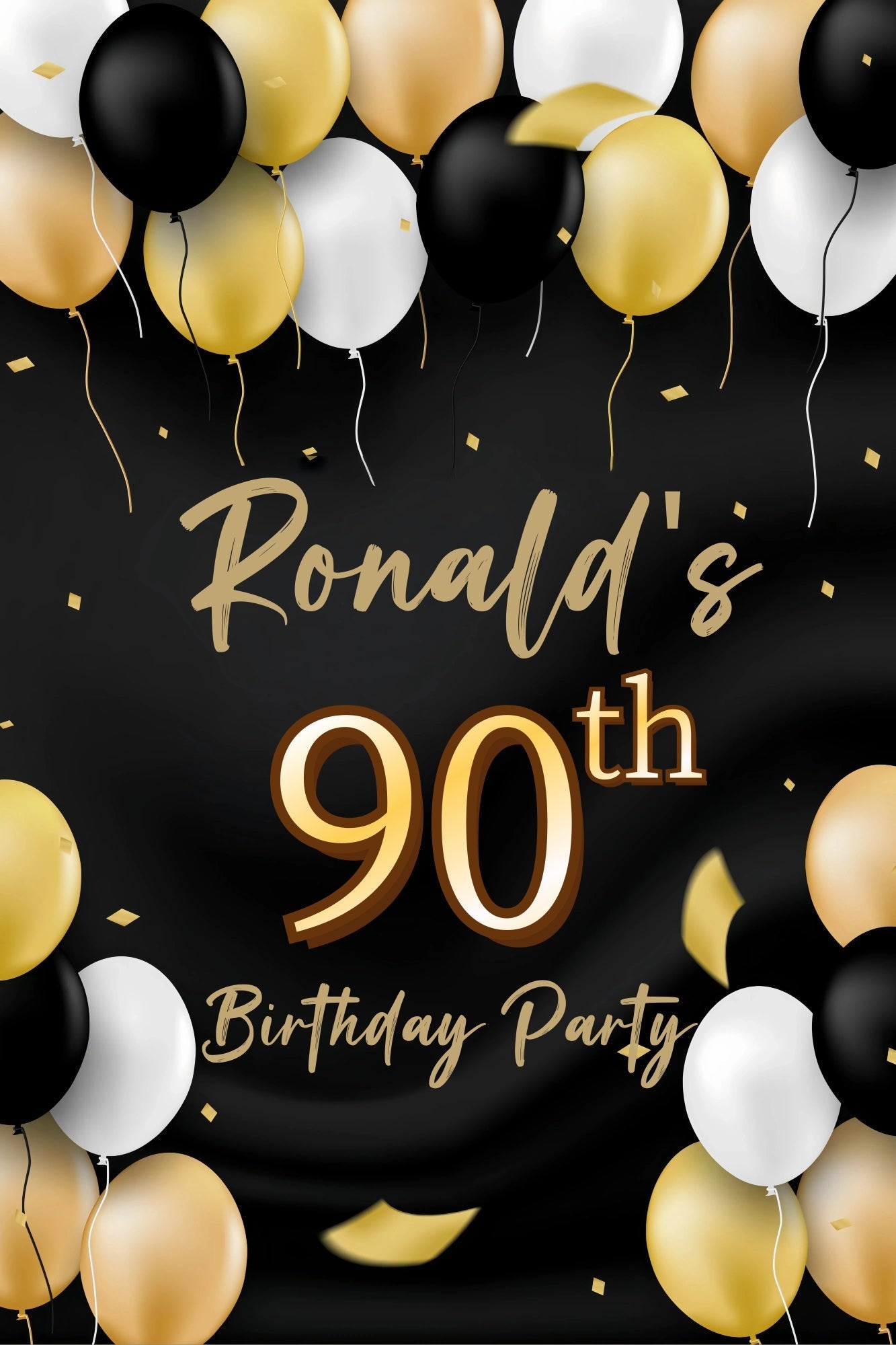 Birthday Backdrop Personalized 90 Party Balloons Backdrop UK GQ4-20