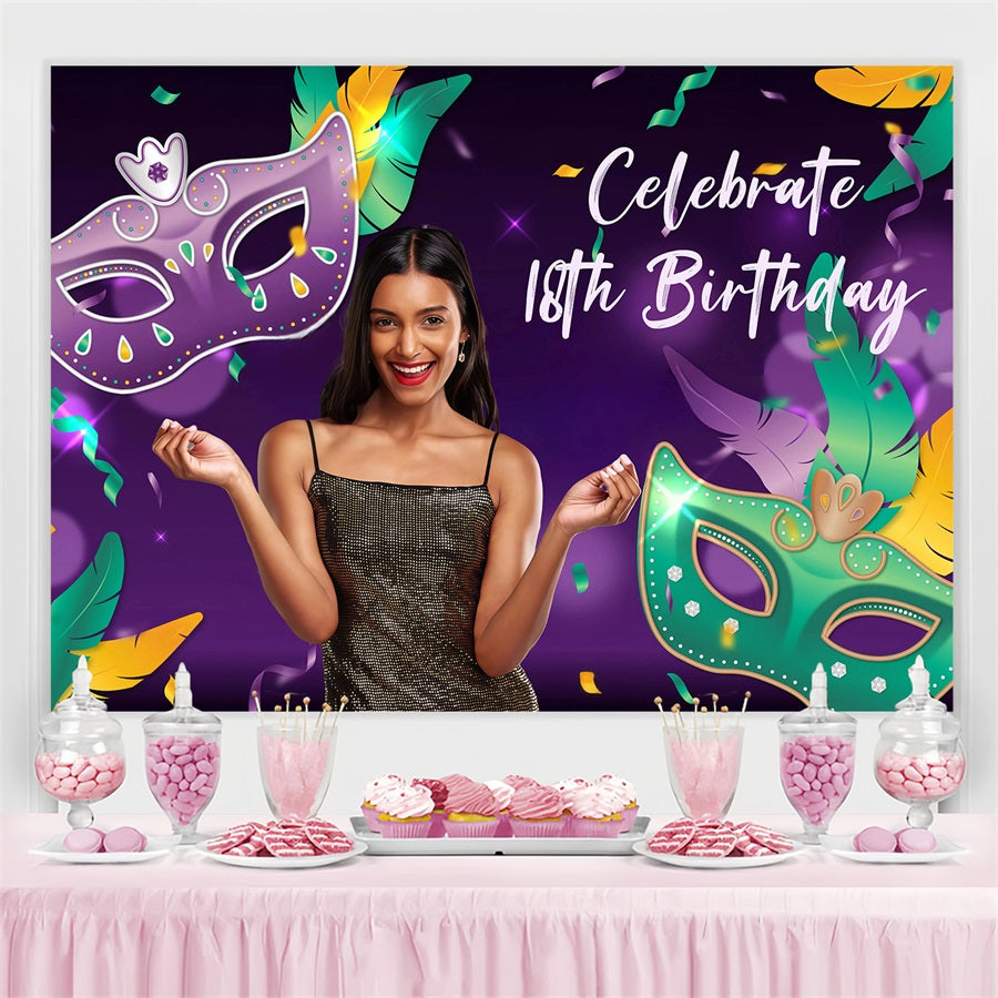 Personalised Birthday Backdrop Carnival Queen Feather Party Backdrop UK GQ4-223