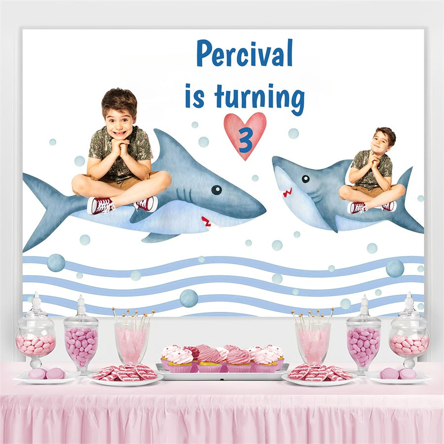 Customized Backdrop For Birthday Shark Fun Party Backdrop UK GQ4-231