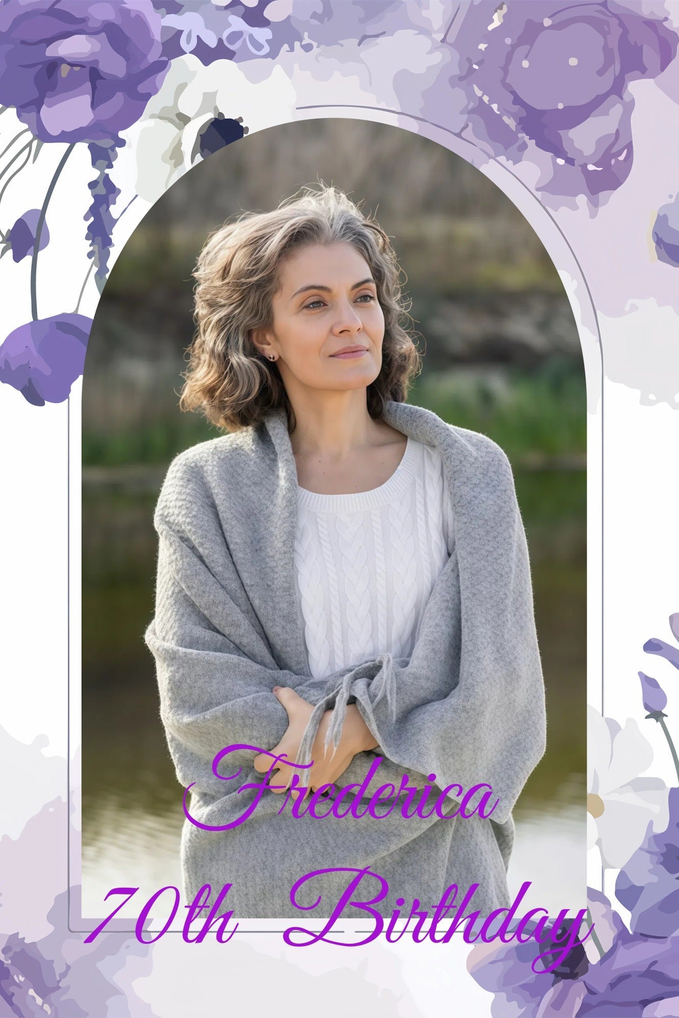 Custom Happy Birthday Backdrop Flowers 70th Party Backdrop UK GQ4-240