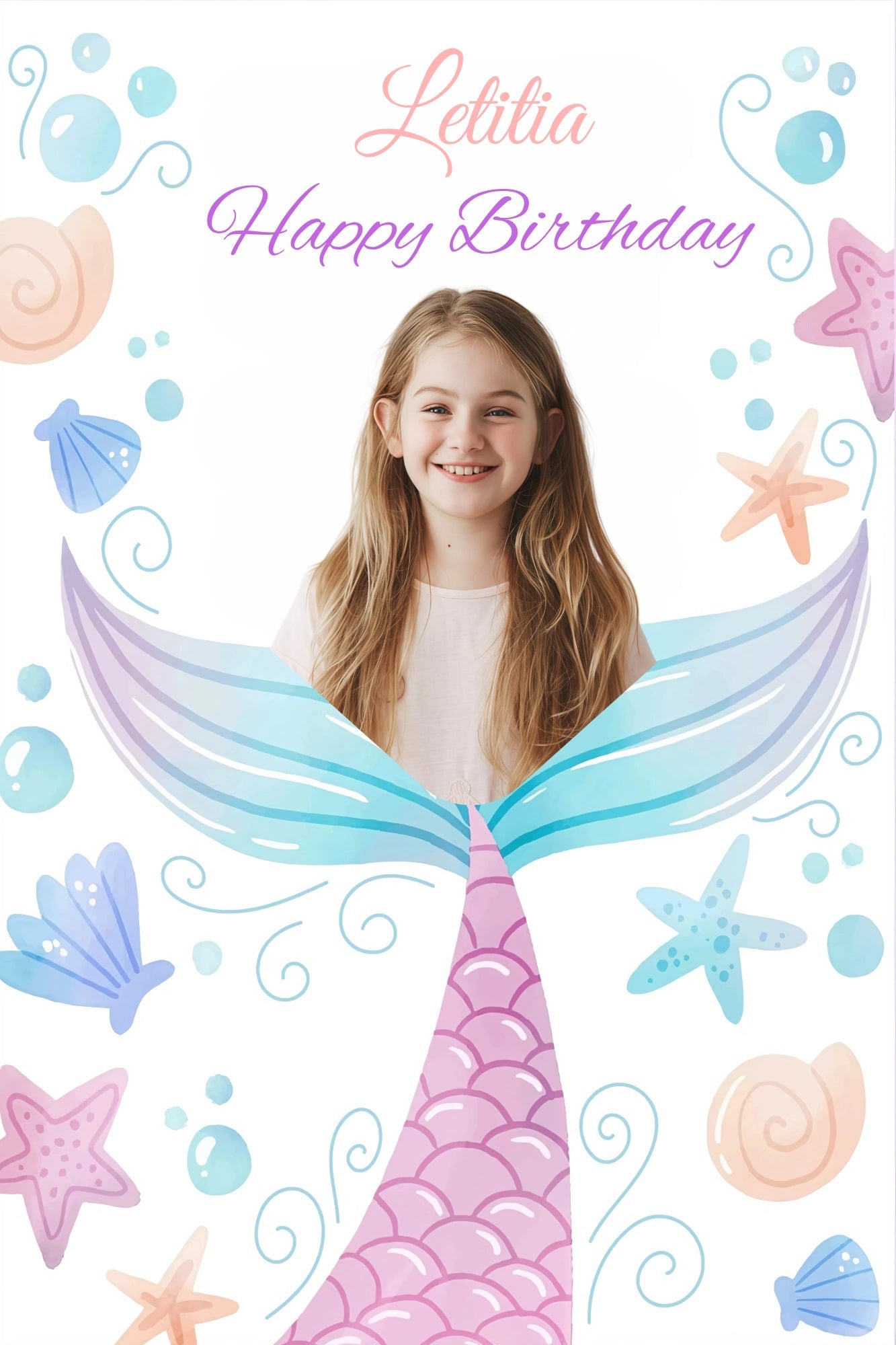 Personalized Backdrops Birthday Mermaid Tail Party Backdrop UK GQ4-247