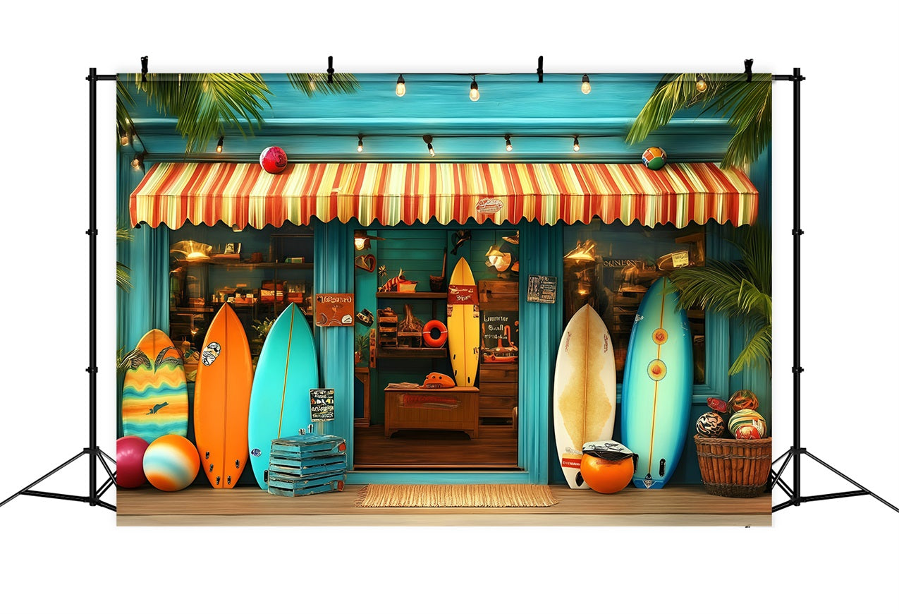 Tropical Backdrops Summer Surf Shop Entrance Backdrop UK GQ4-262