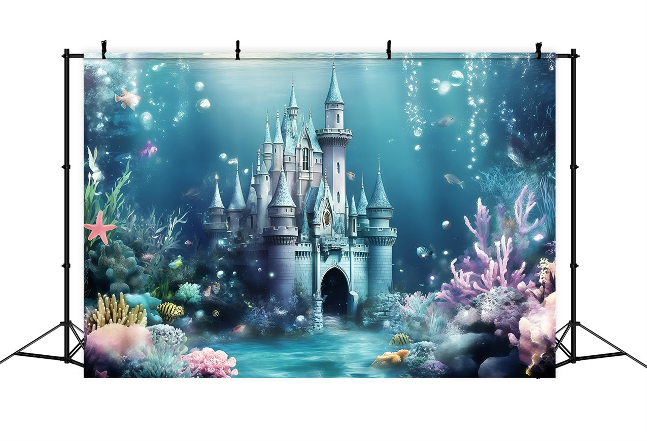 Summer Backdrops Underwater Blue Castle Backdrop UK GQ4-274
