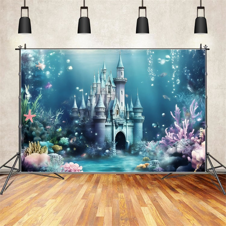 Summer Backdrops Underwater Blue Castle Backdrop UK GQ4-274