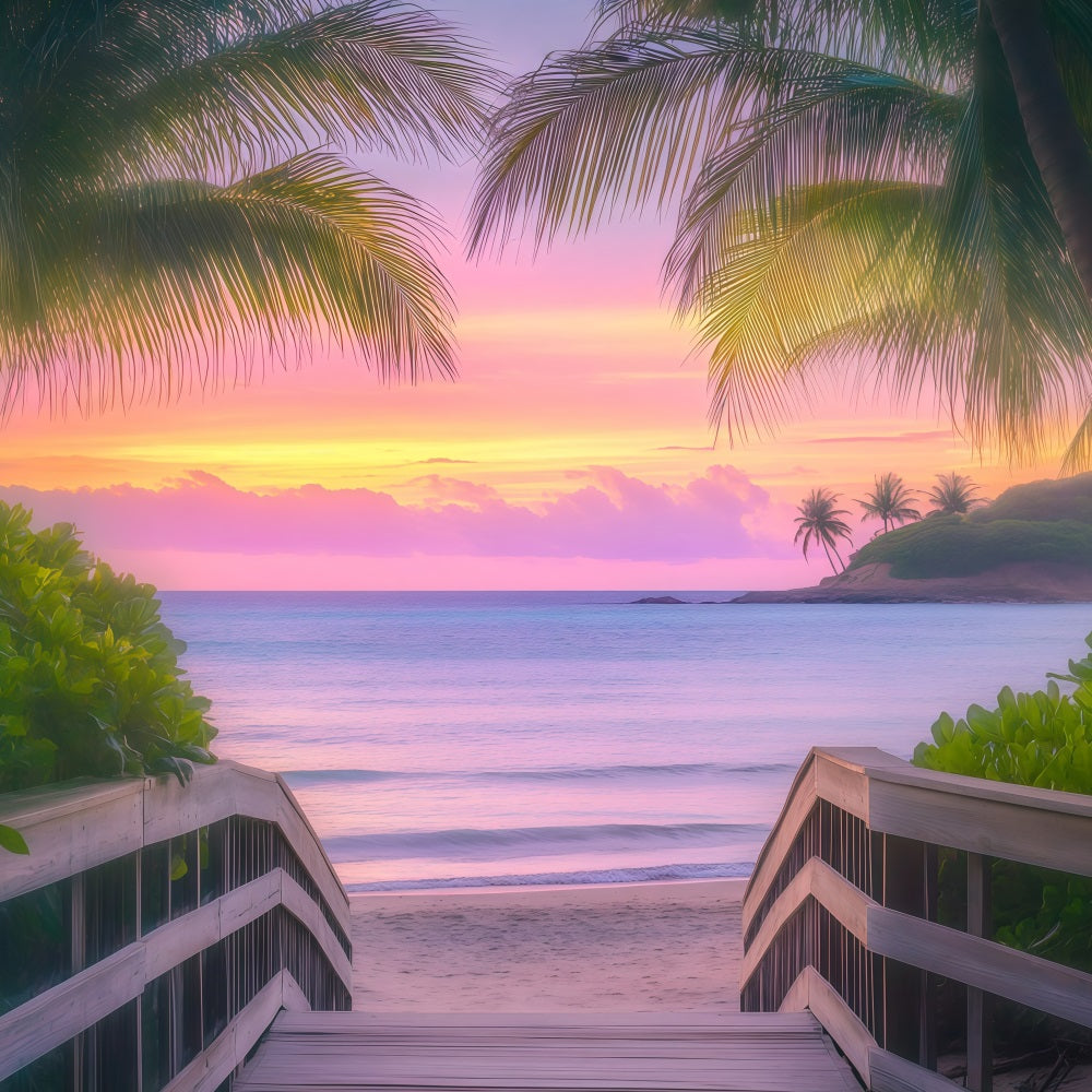 Tropical Backdrops Palm Tree Summer Seaside Backdrop UK GQ4-280