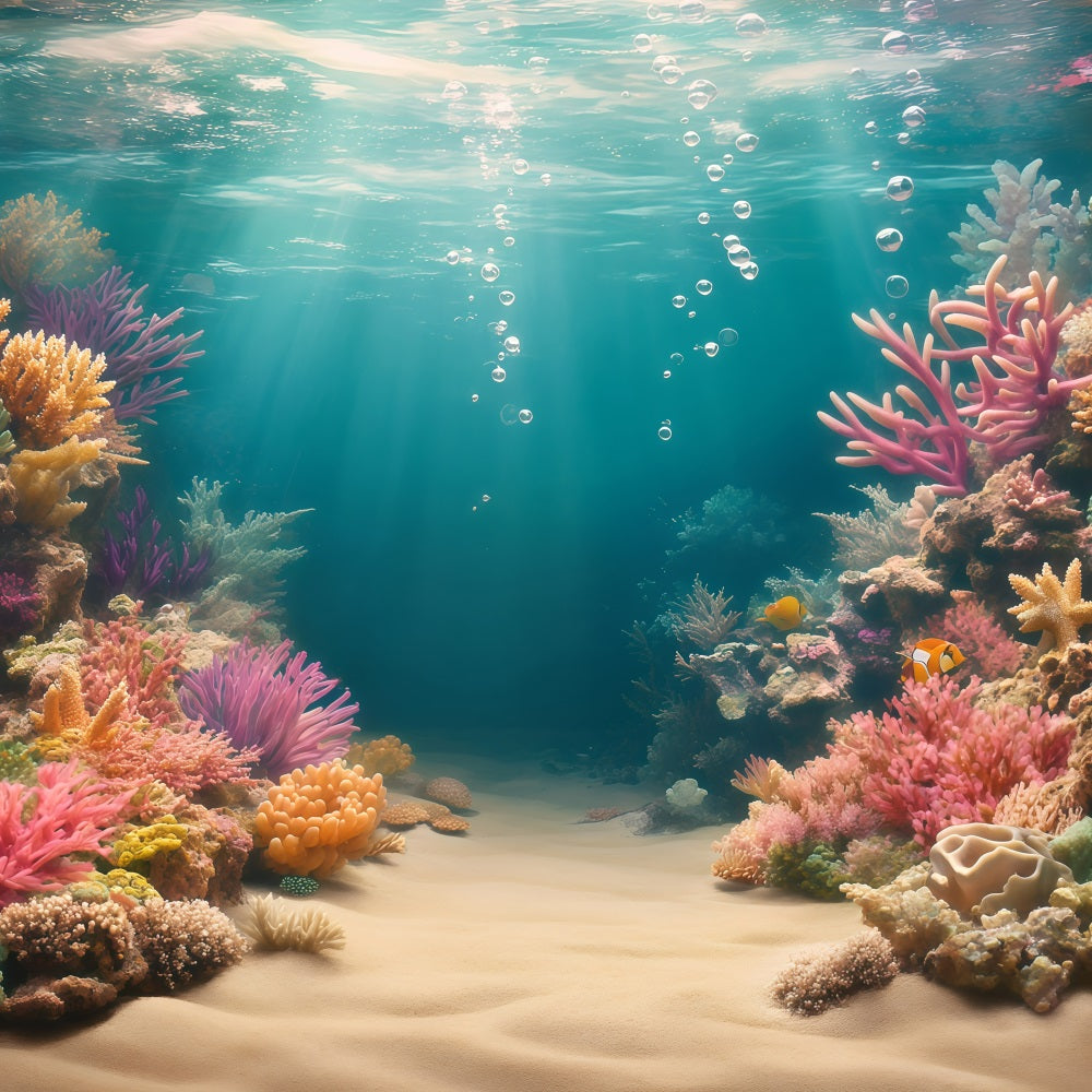 Beach Photo Backdrops Summer Coral Paradise Backdrop UK GQ4-281