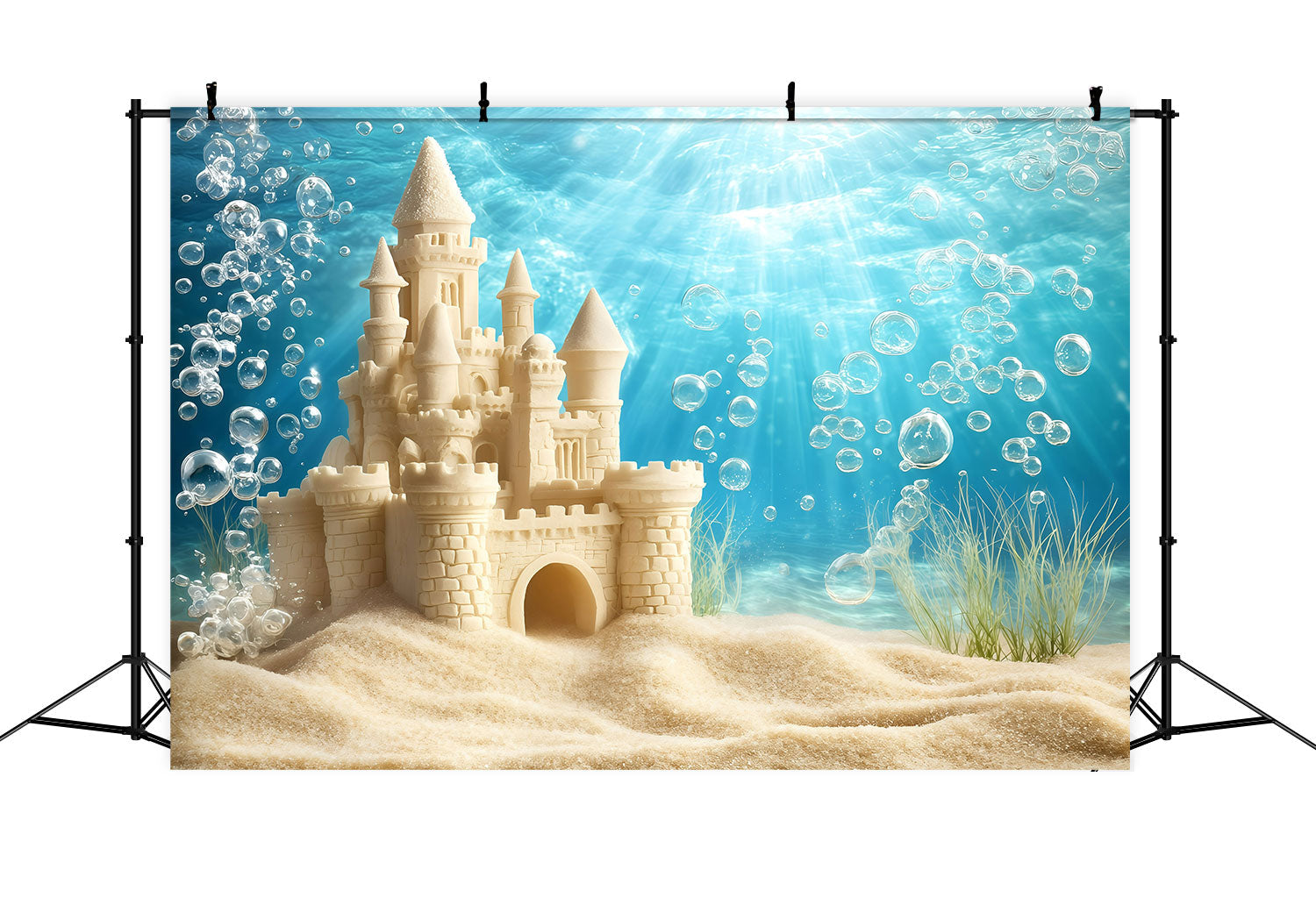 Beach Sand Backdrop Summer Sandcastle Bubble Backdrop UK GQ4-282