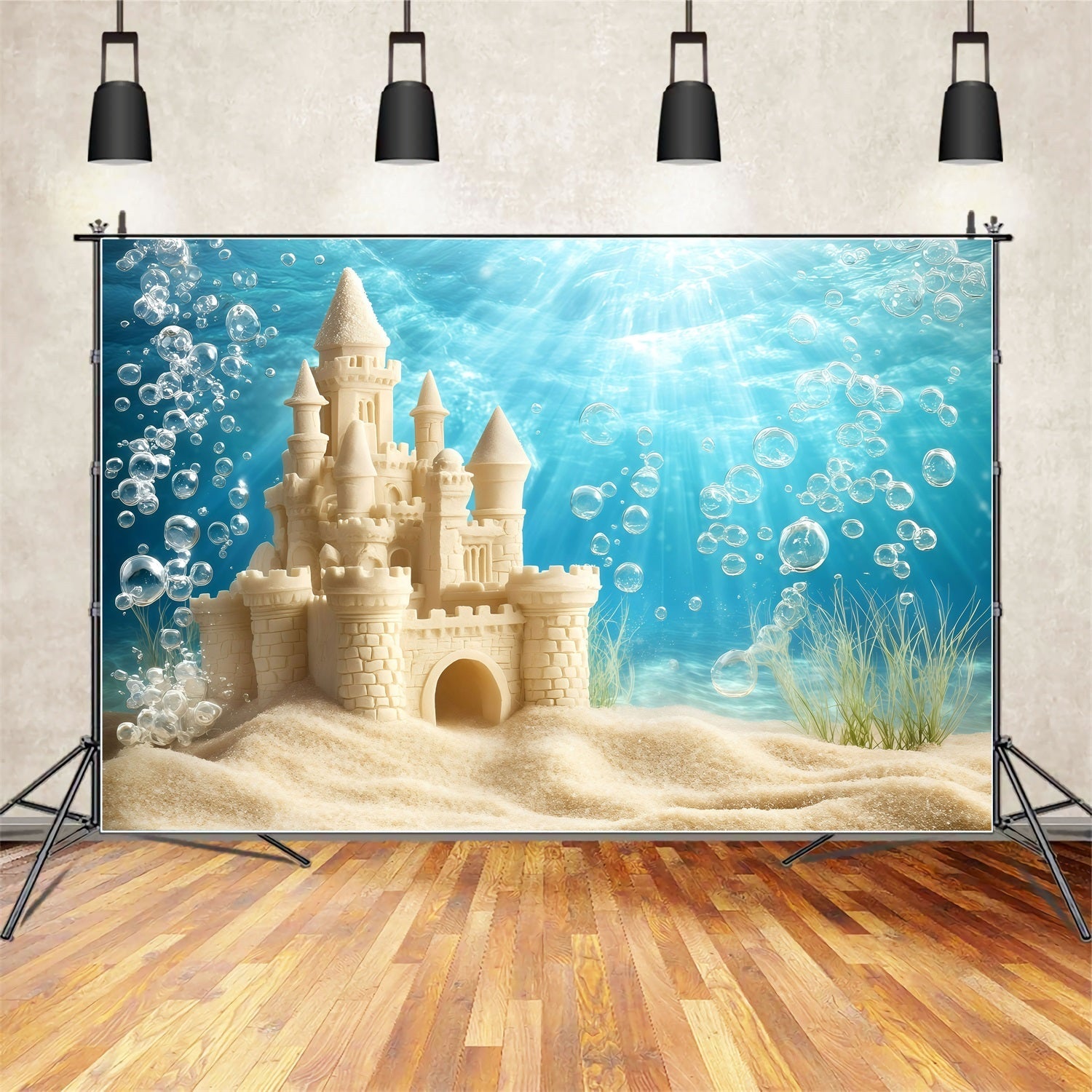 Beach Sand Backdrop Summer Sandcastle Bubble Backdrop UK GQ4-282