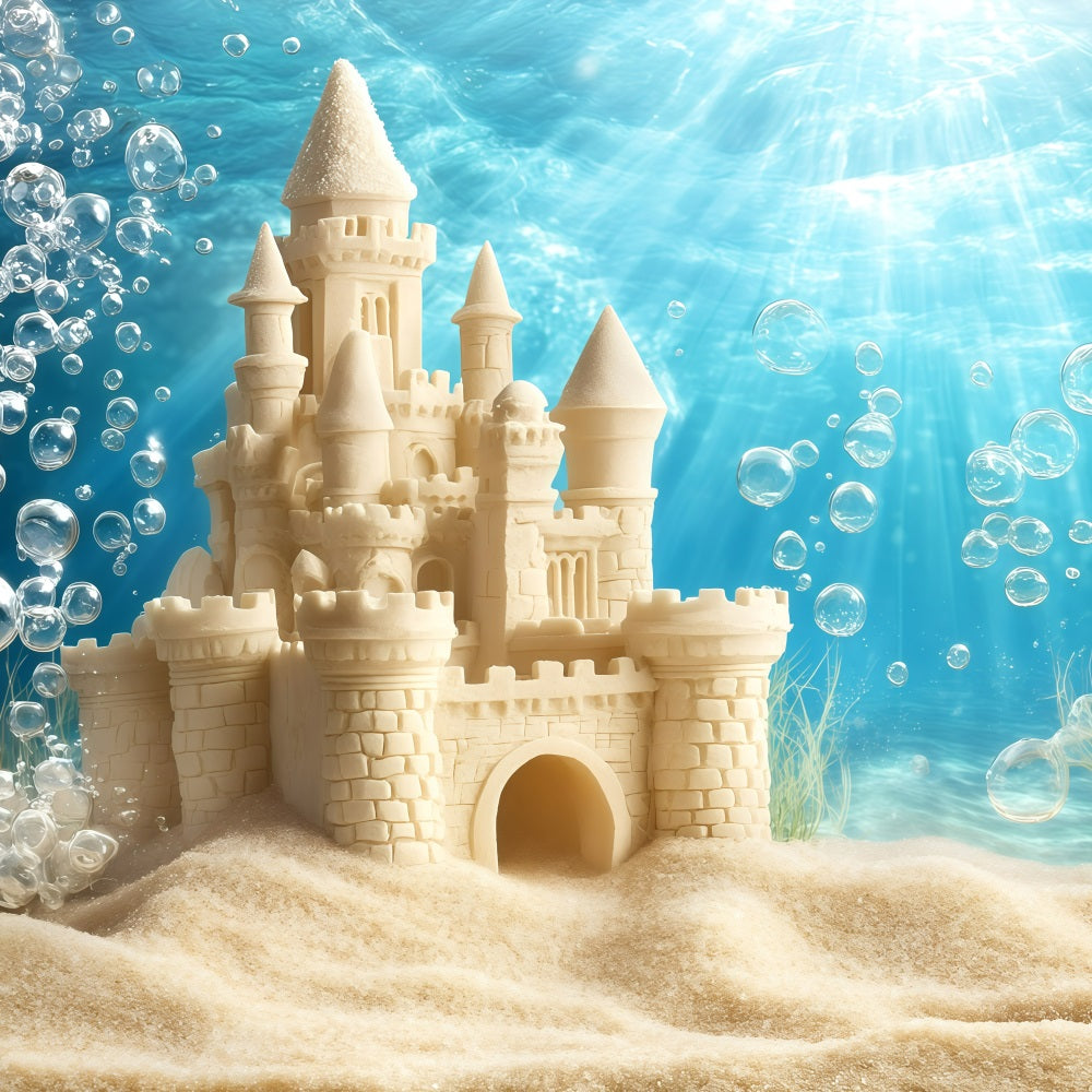 Beach Sand Backdrop Summer Sandcastle Bubble Backdrop UK GQ4-282