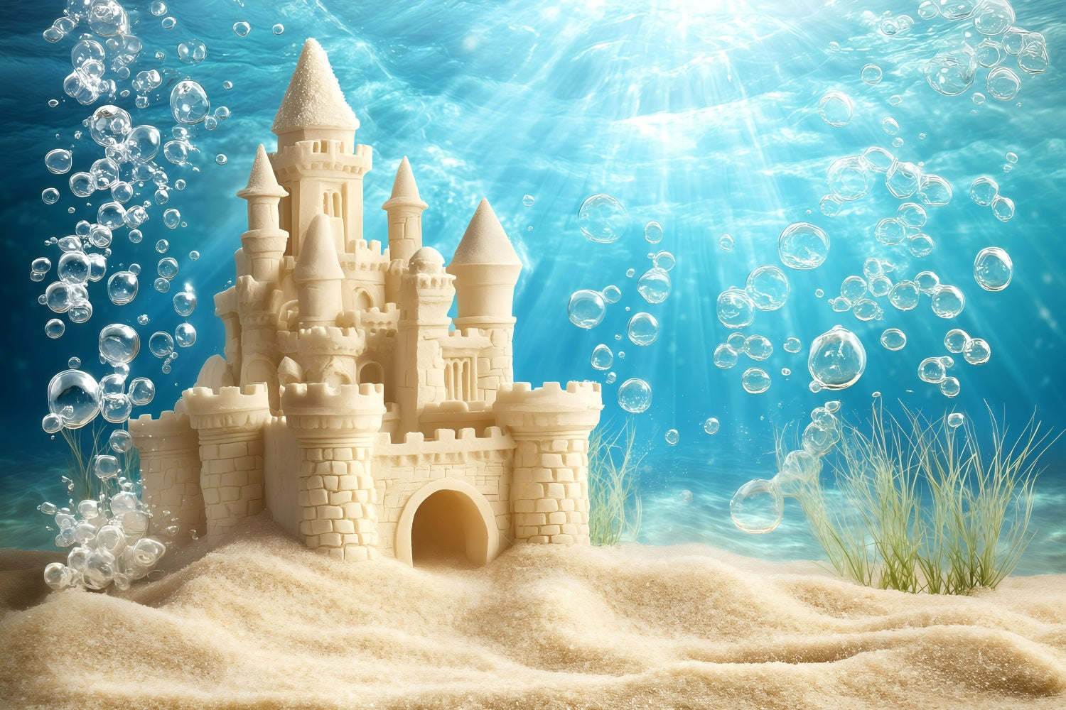 Beach Sand Backdrop Summer Sandcastle Bubble Backdrop UK GQ4-282