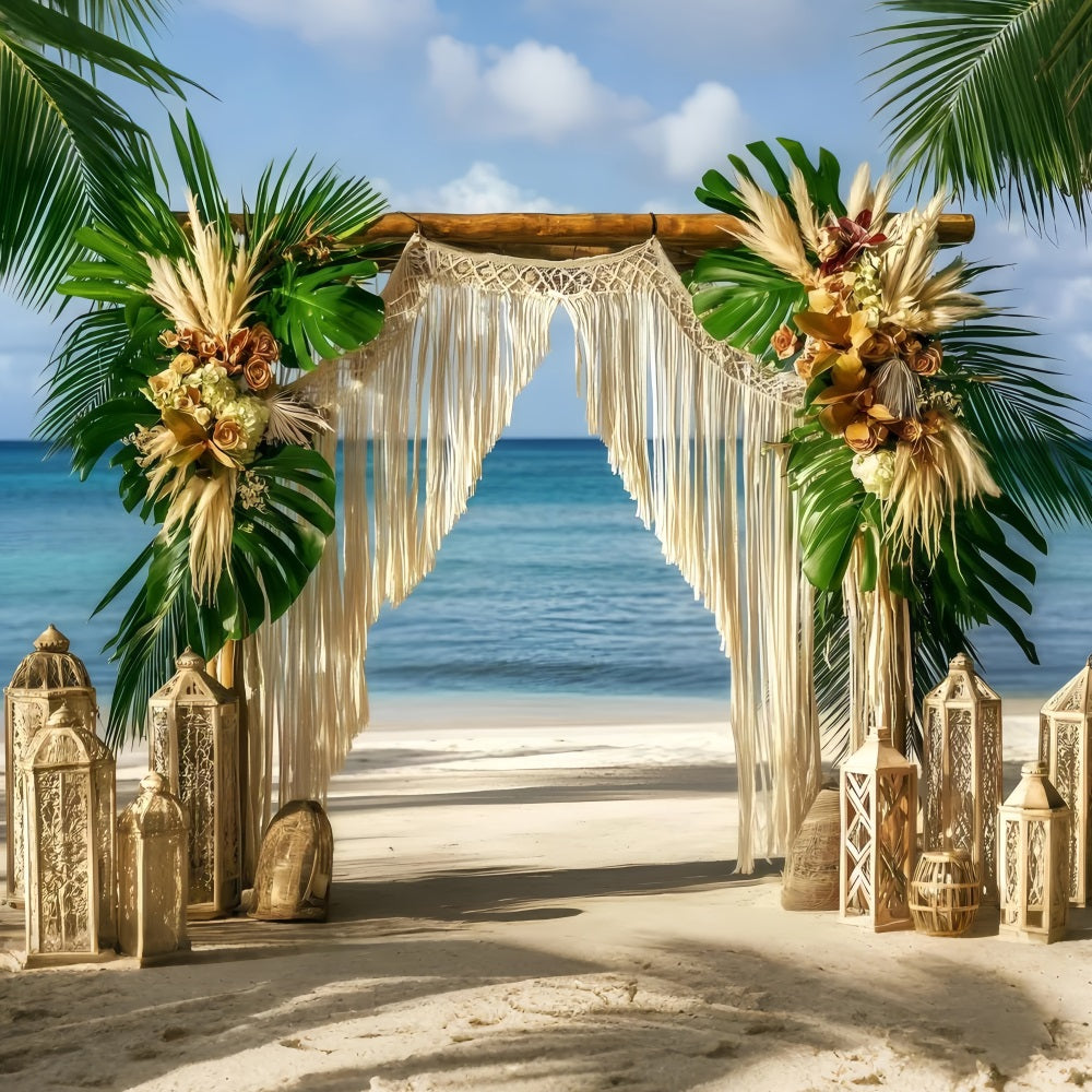 Beach Wedding Backdrop Seaside Bohemian Summer Backdrop UK GQ4-286