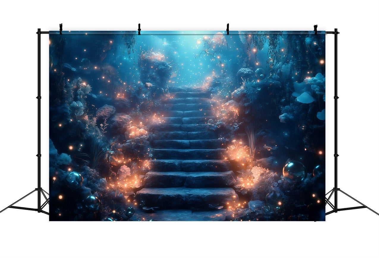 Summer Backdrop Underwater Stone Steps Ocean Backdrop UK GQ4-288
