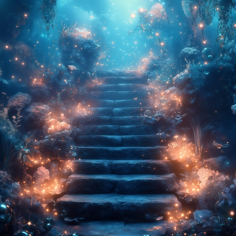 Summer Backdrop Underwater Stone Steps Ocean Backdrop UK GQ4-288