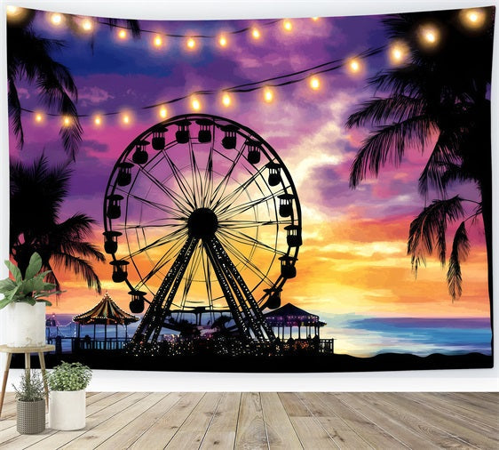 Summer Photo Backdrop Tropical Carnival Night Backdrop UK GQ4-289
