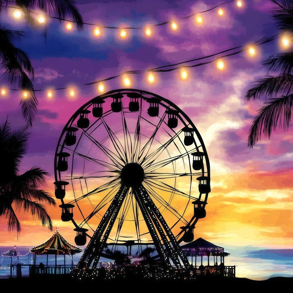 Summer Photo Backdrop Tropical Carnival Night Backdrop UK GQ4-289