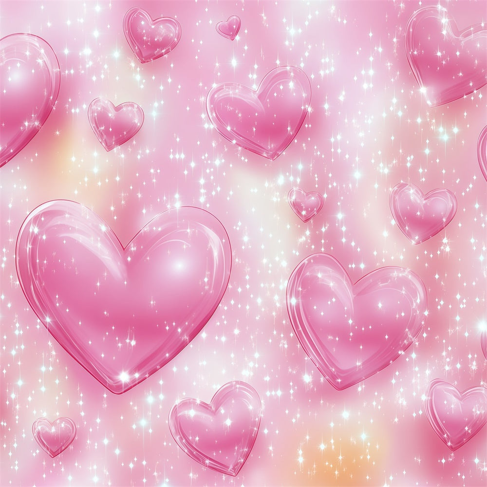 Old School Photo Backdrop Sparkling Pink Hearts Vintage Backdrops UK GQ4-298