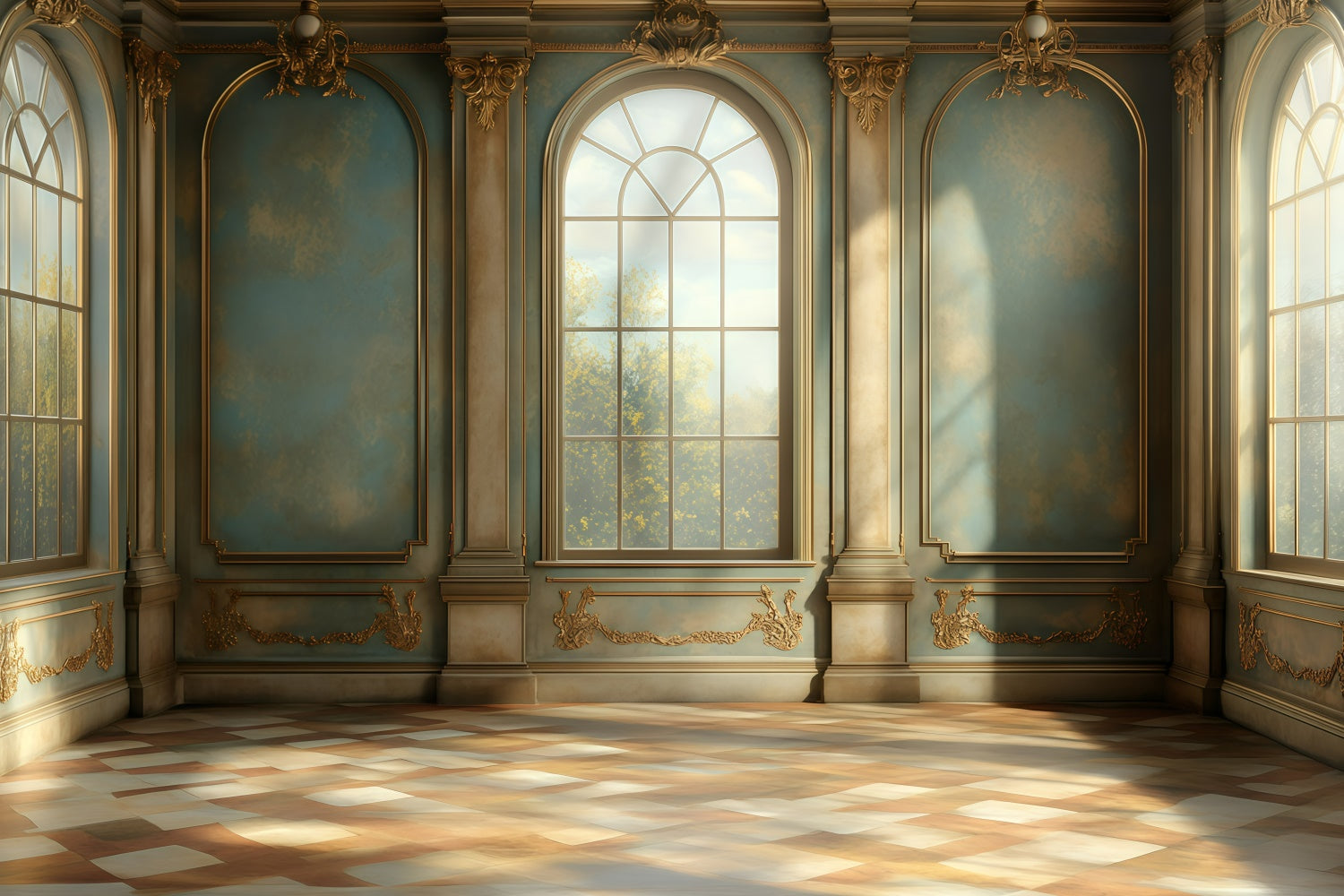 Retro Backdrops Dreamy Morning Light Palace Vintage Backdrops UK GQ4-315