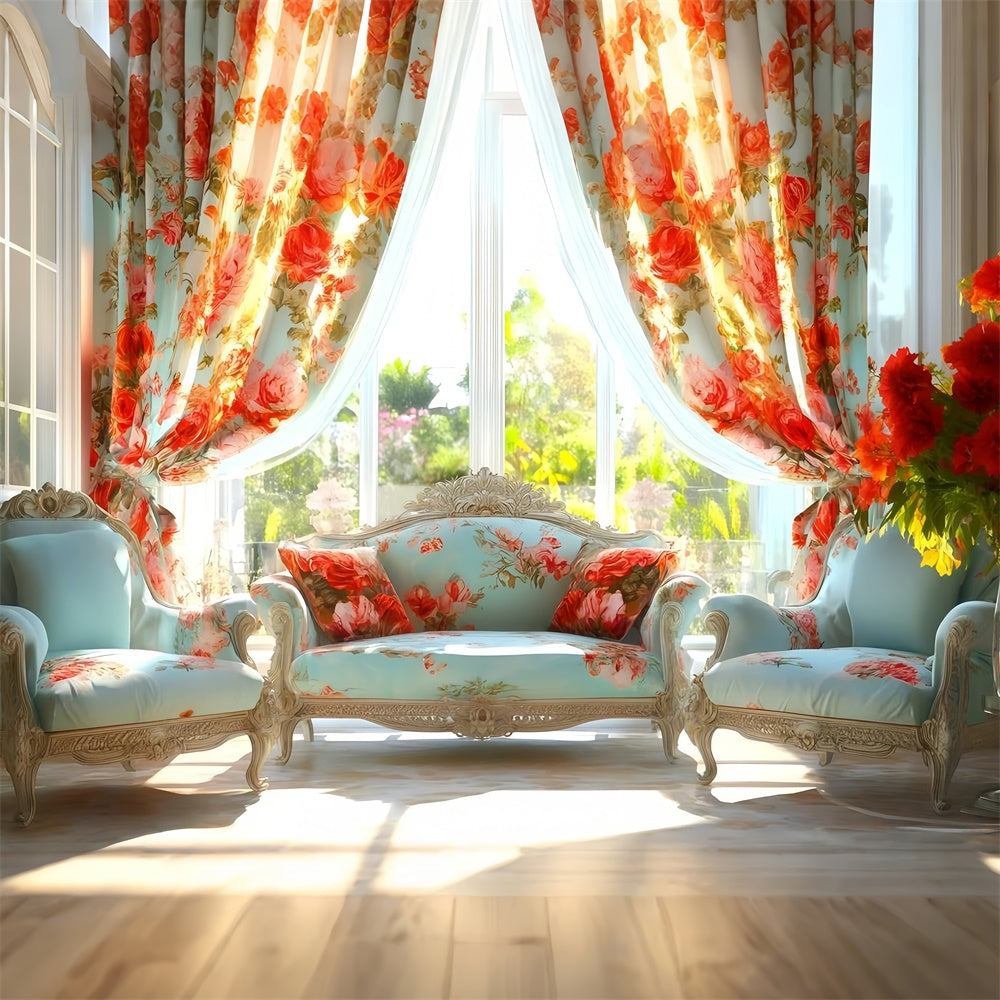 Vintage Backdrops For Photography Chic Rose Curtain Sofa Backdrop UK GQ4-323