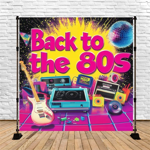 80s Backdrop Music Instruments Party Scene Backdrop UK GQ4-348