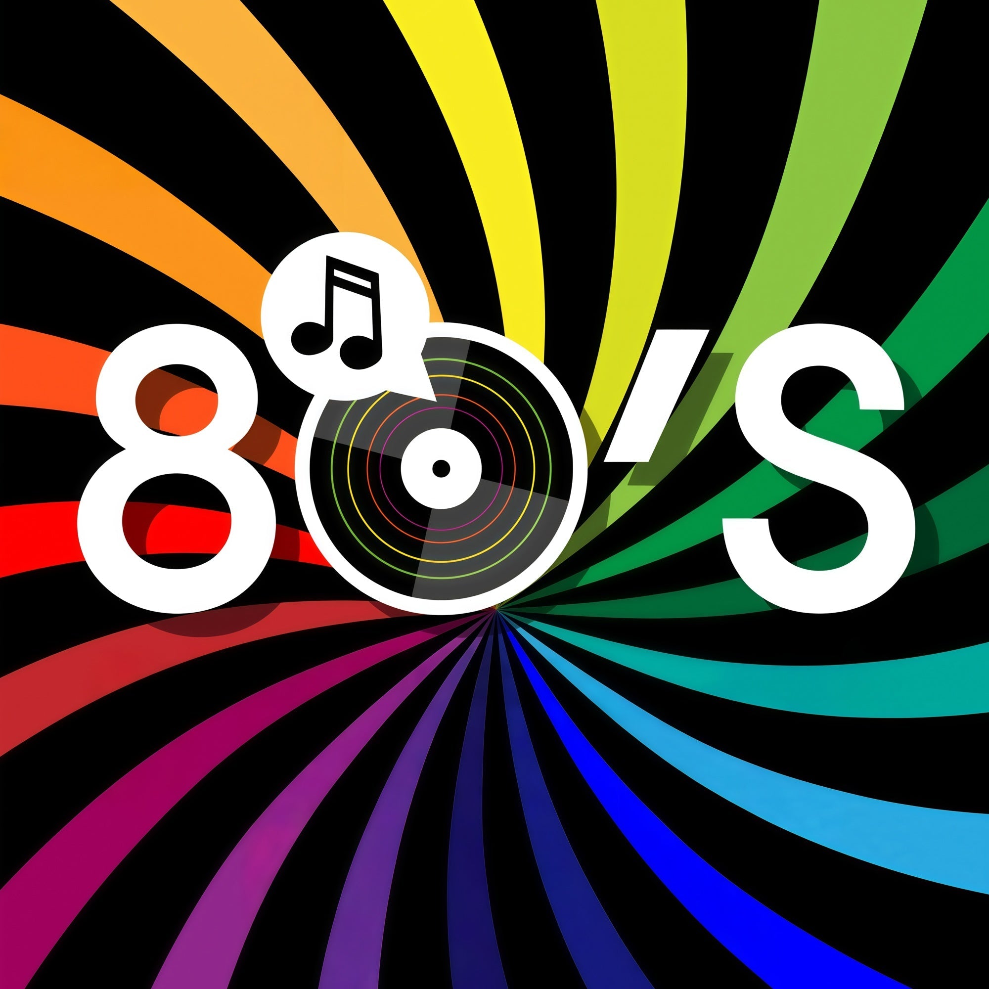80's Photo Backdrop Funky Spin Record Party Backdrop UK GQ4-349