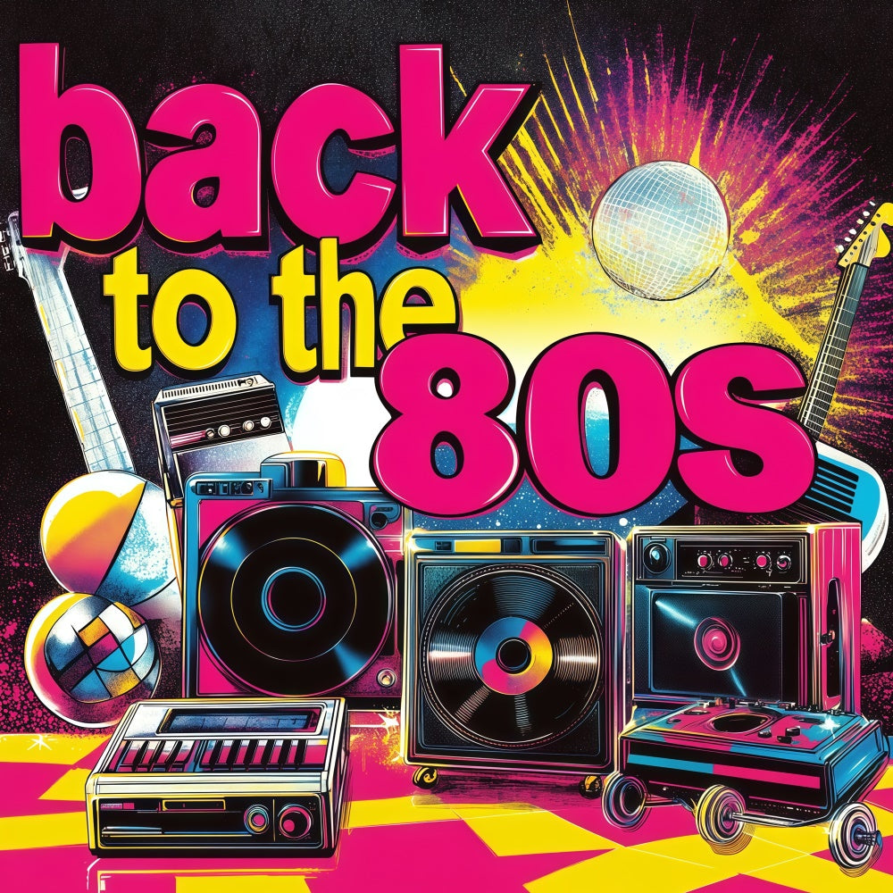 80s Backdrop Loud Beats Retro Speaker Backdrop UK GQ4-352