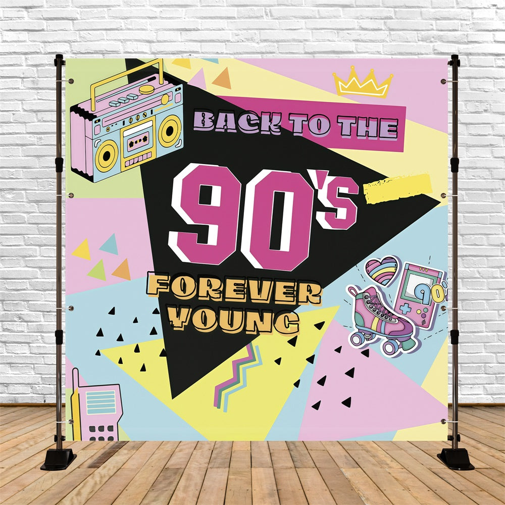 90s Photo Backdrop Cartoon Style Skater Backdrop UK GQ4-359