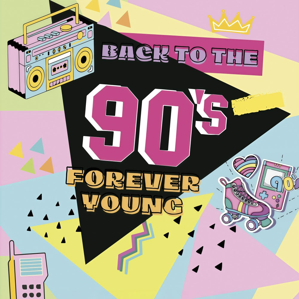 90s Photo Backdrop Cartoon Style Skater Backdrop UK GQ4-359