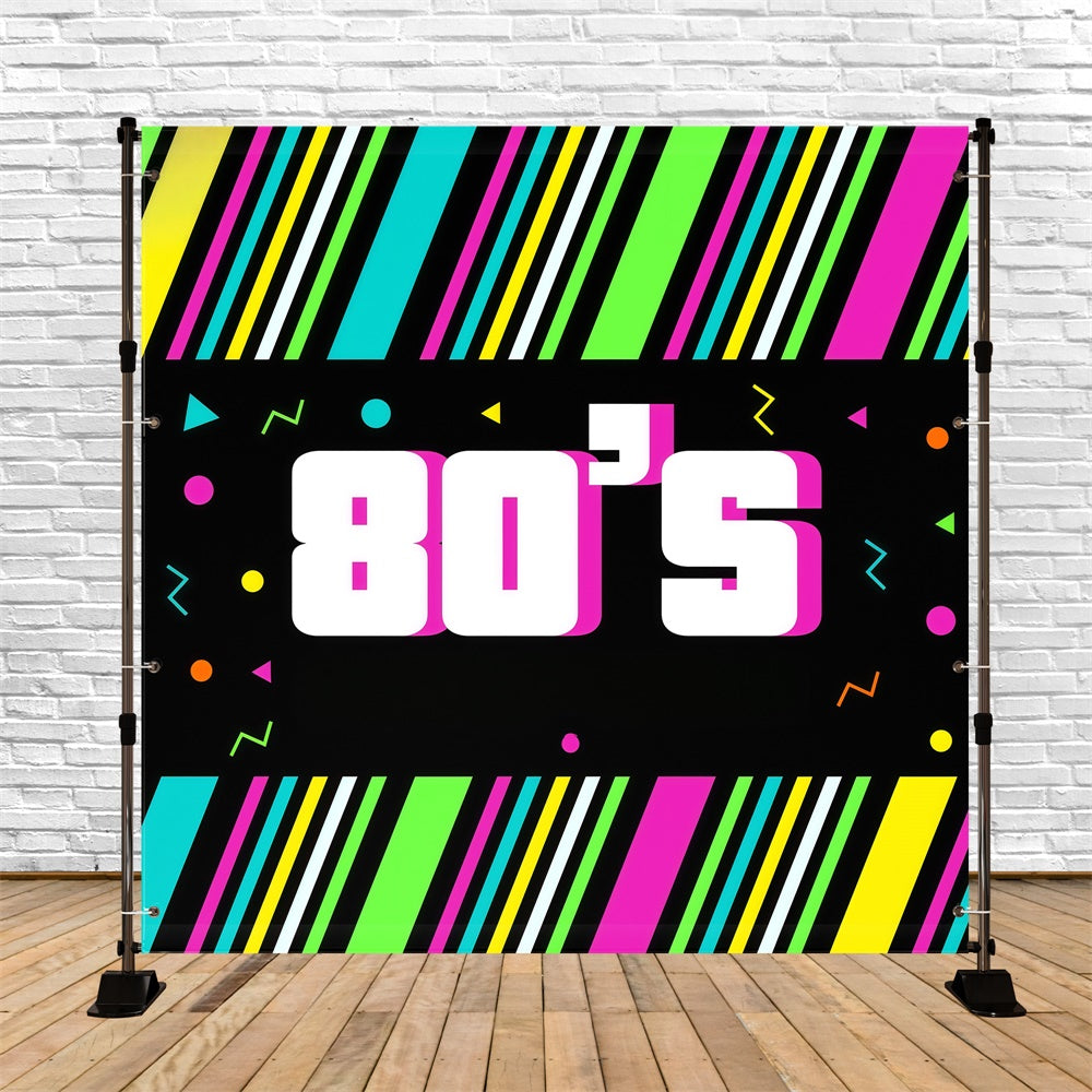 80s Photo Backdrop Electric Neon Stripes Backdrop UK GQ4-361