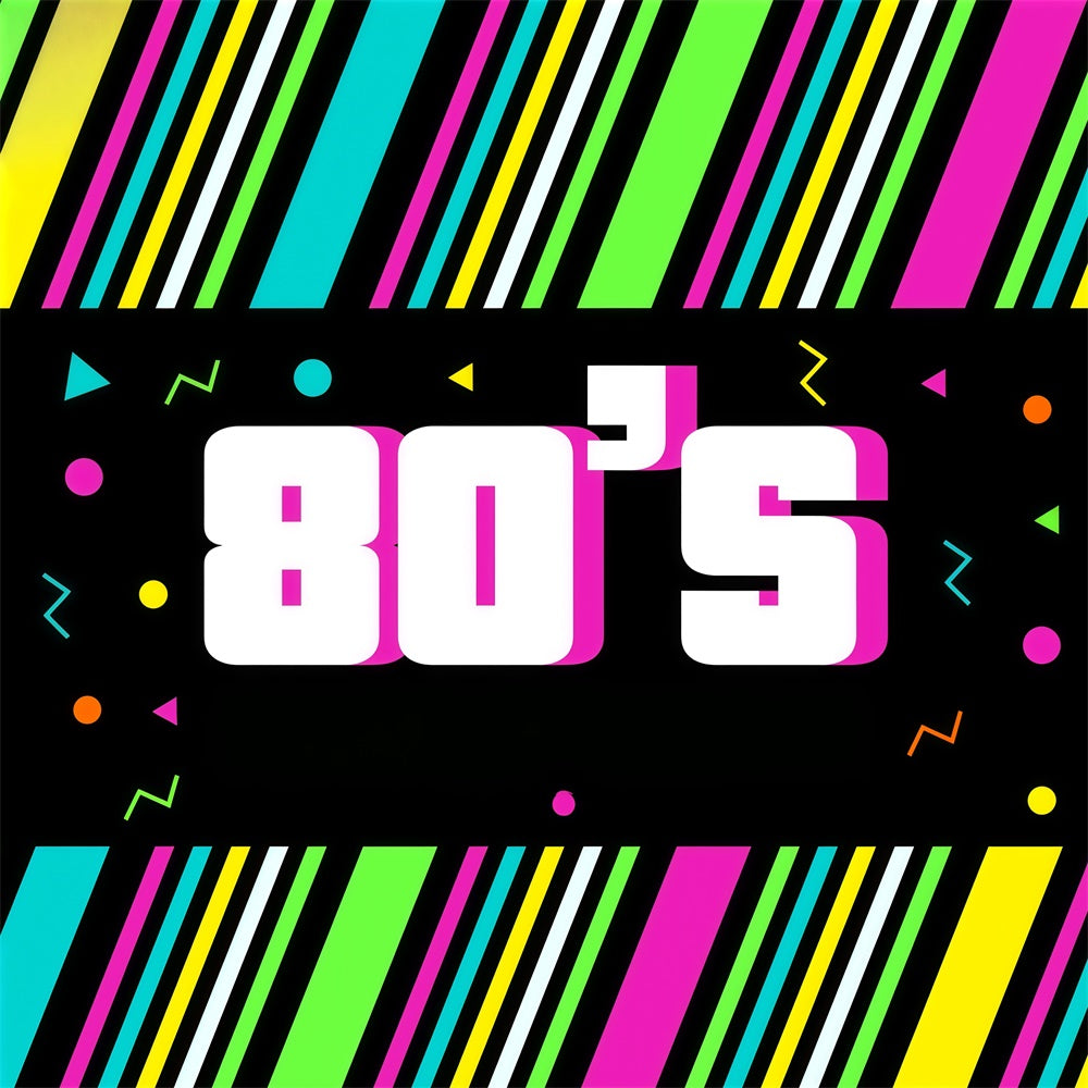 80s Photo Backdrop Electric Neon Stripes Backdrop UK GQ4-361