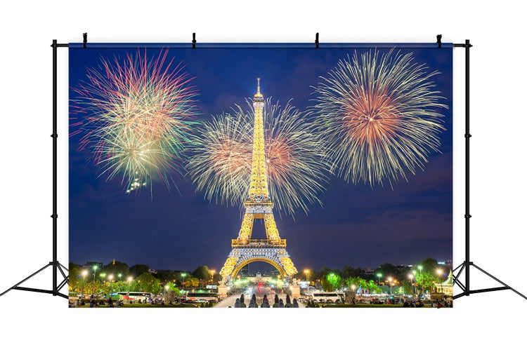 Paris Backdrop Ideas Eiffel Tower Fireworks Celebration Backdrop UK GQ4-43