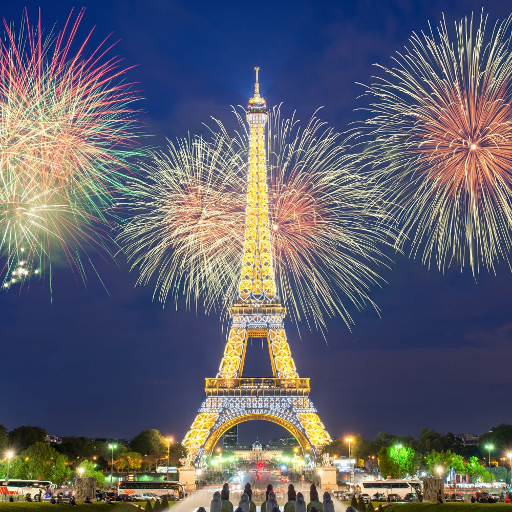 Paris Backdrop Ideas Eiffel Tower Fireworks Celebration Backdrop UK GQ4-43