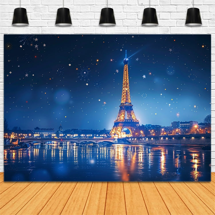 Night In Paris Backdrop Starry Sky Paris River Backdrop UK GQ4-46