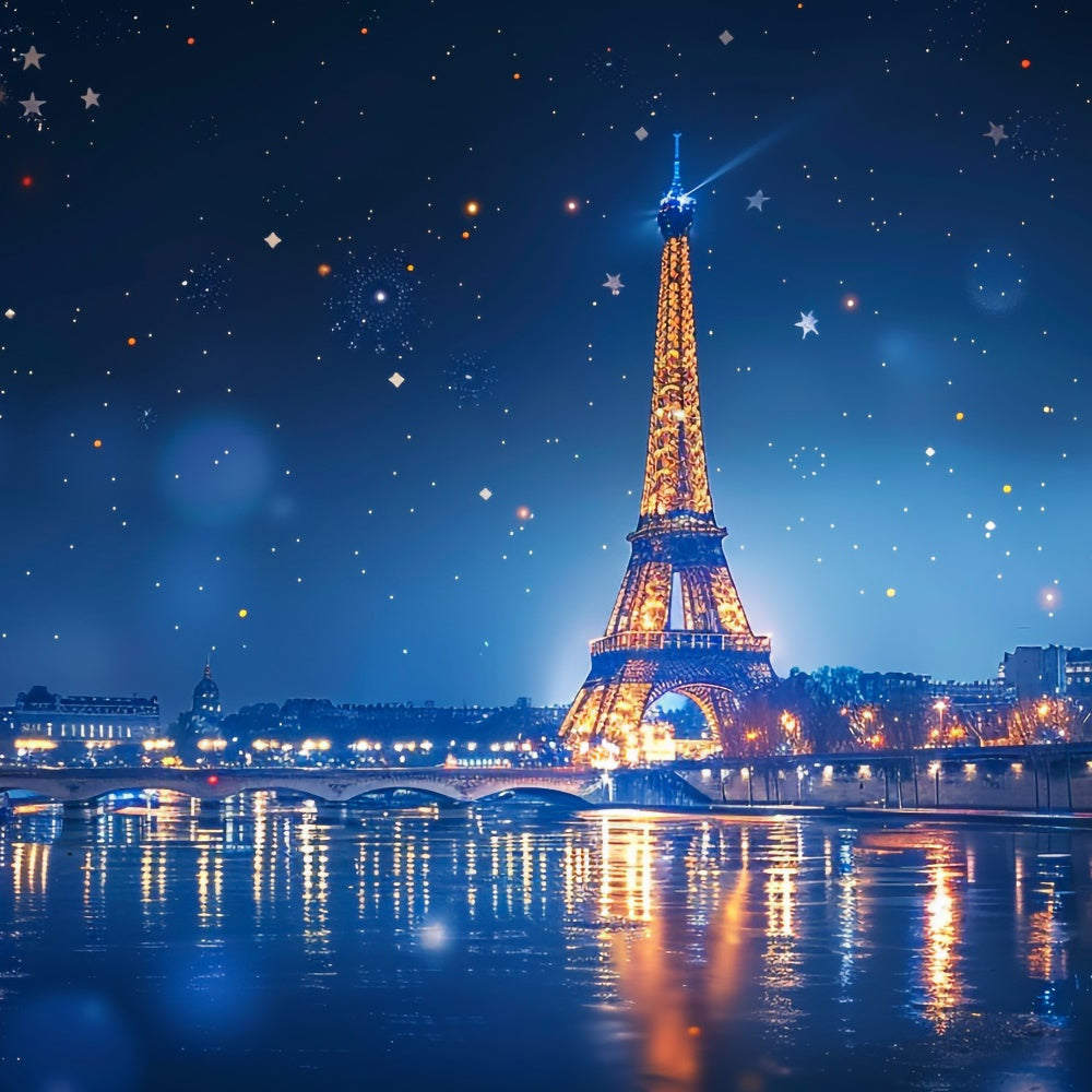 Night In Paris Backdrop Starry Sky Paris River Backdrop UK GQ4-46