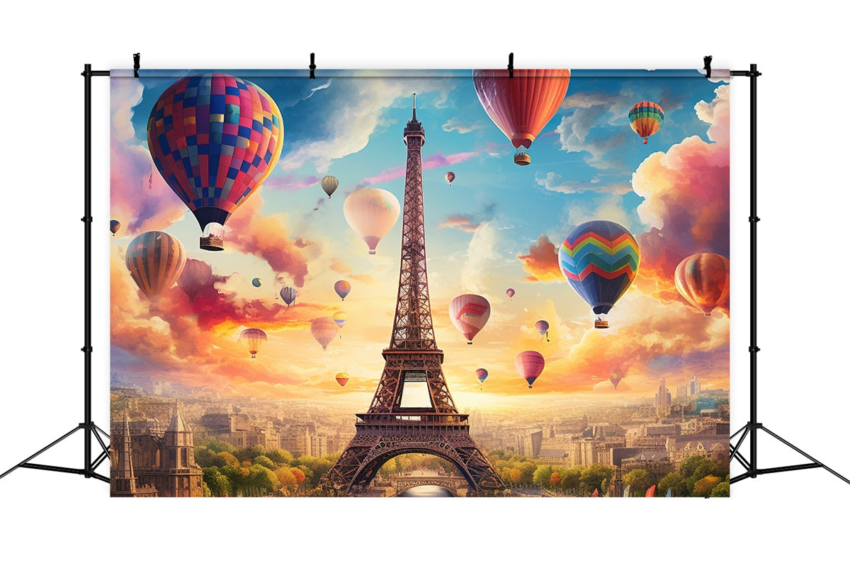 Paris Backdrop Ideas Hot Air Balloons Fantasy Sky Backdrop UK GQ4-50