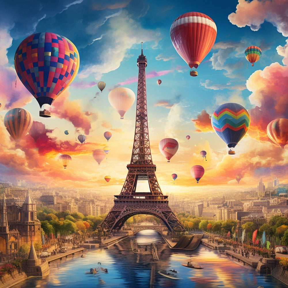 Paris Backdrop Ideas Hot Air Balloons Fantasy Sky Backdrop UK GQ4-50
