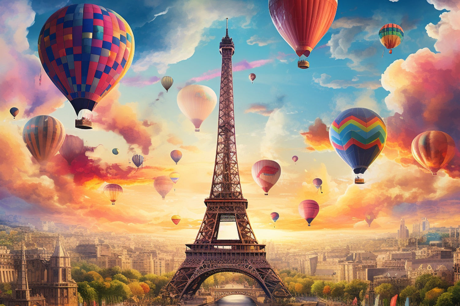 Paris Backdrop Ideas Hot Air Balloons Fantasy Sky Backdrop UK GQ4-50