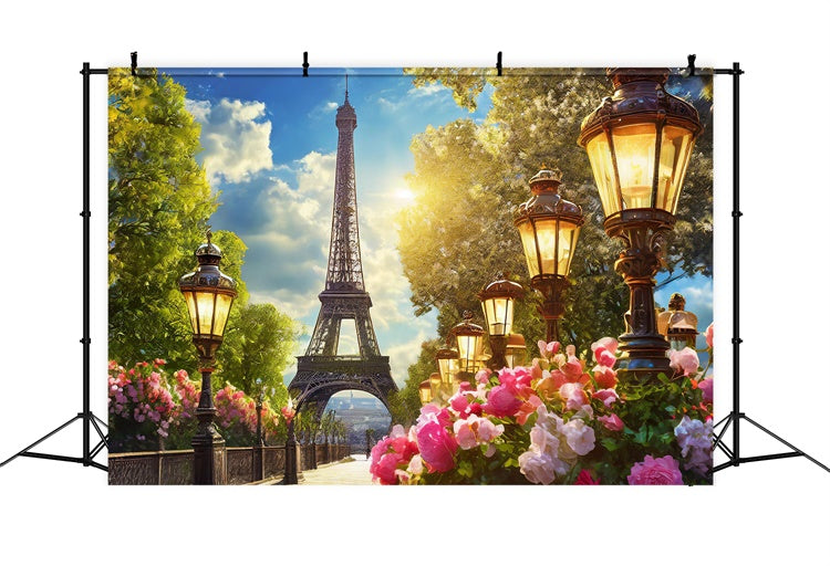 Paris Photo Backdrop Garden Path Vintage Lantern Backdrop UK GQ4-51