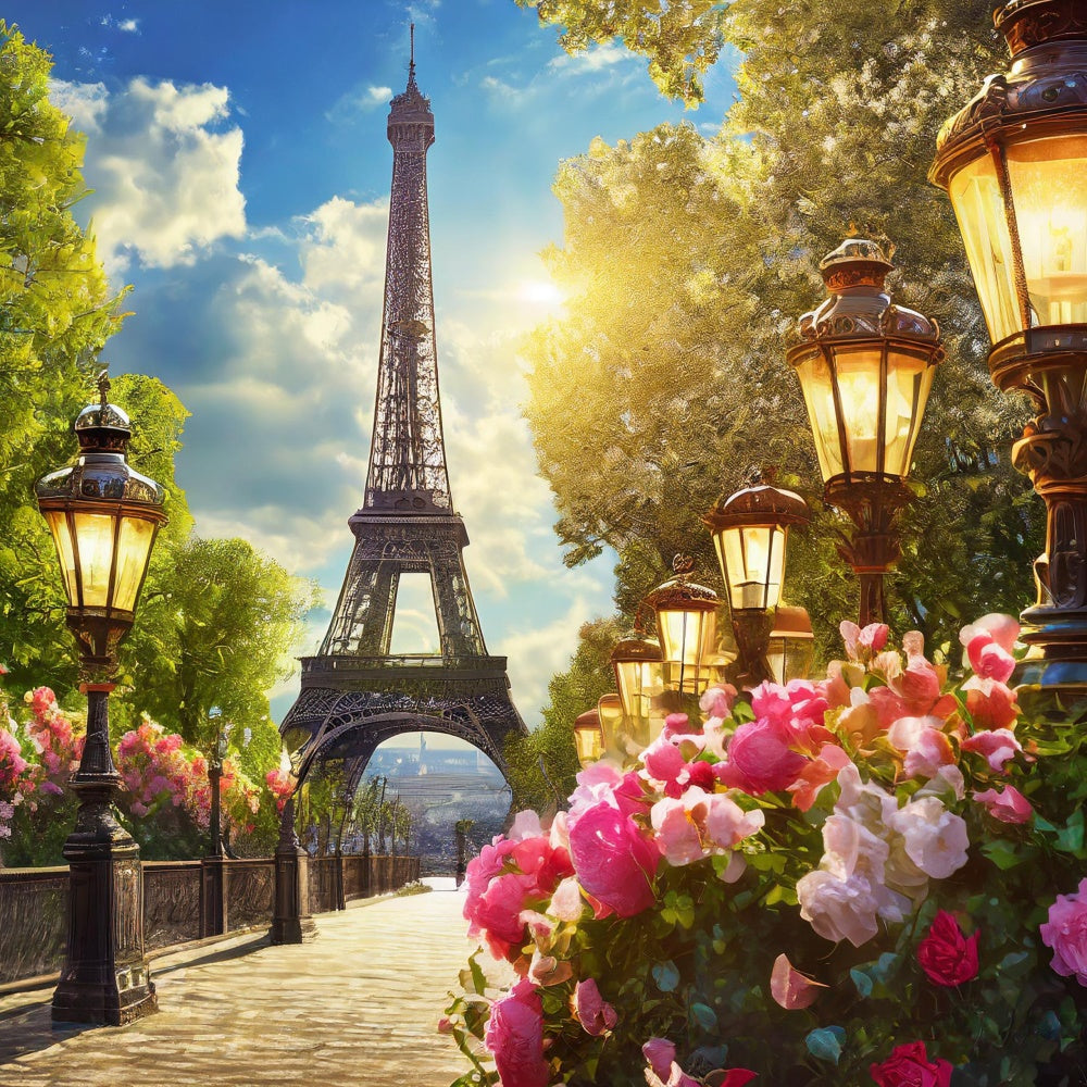 Paris Photo Backdrop Garden Path Vintage Lantern Backdrop UK GQ4-51
