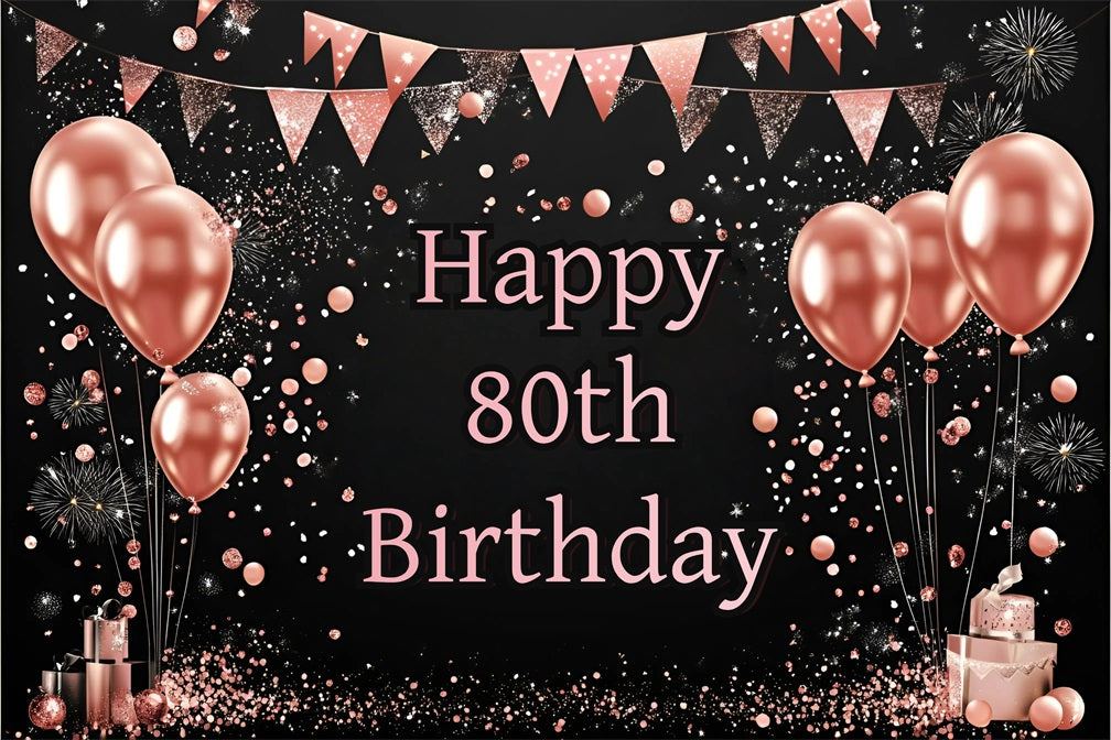 Custom Birthday Backdrops Fireworks Glitter Balloon Backdrop UK GQ4-6