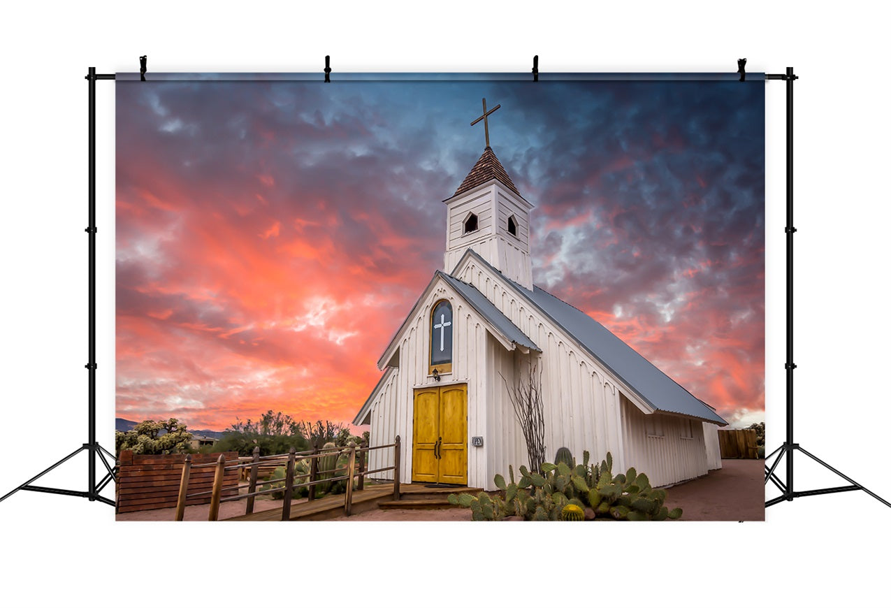 Church Backdrop Ideas Cactus Sunset Architecture Backdrop UK GQ4-67