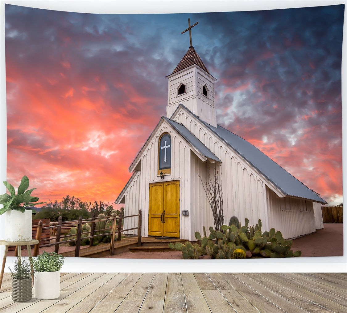 Church Backdrop Ideas Cactus Sunset Architecture Backdrop UK GQ4-67