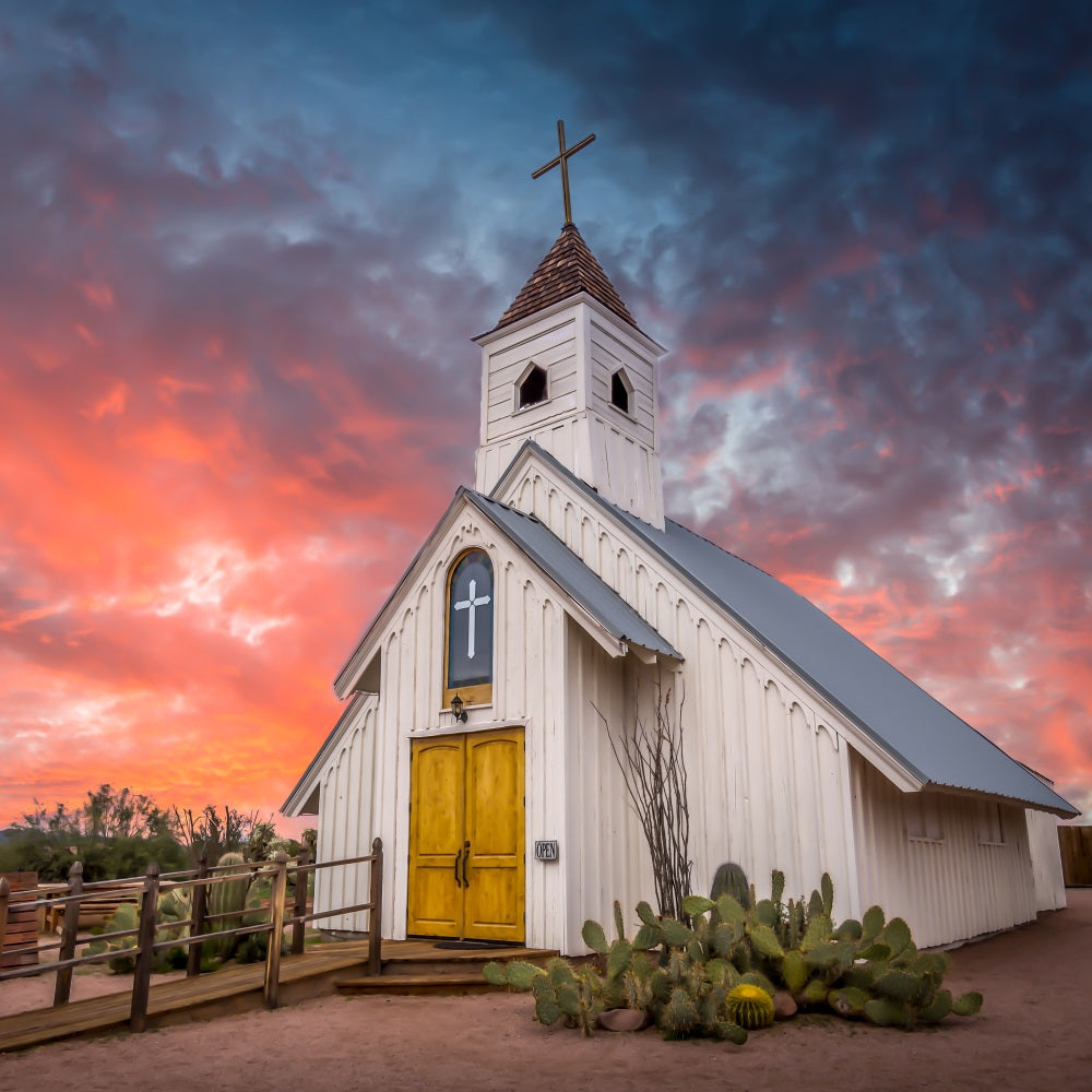 Church Backdrop Ideas Cactus Sunset Architecture Backdrop UK GQ4-67