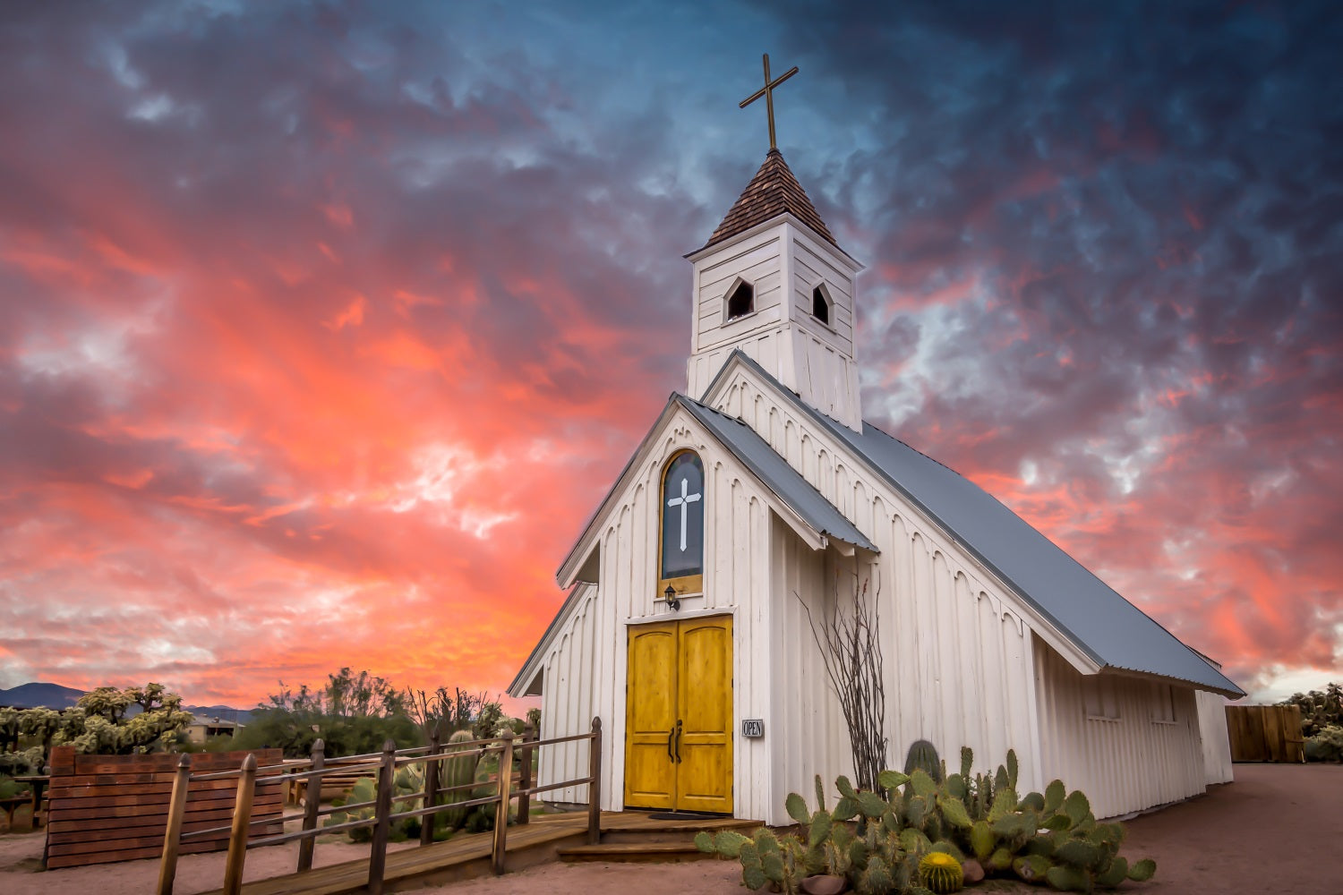 Church Backdrop Ideas Cactus Sunset Architecture Backdrop UK GQ4-67