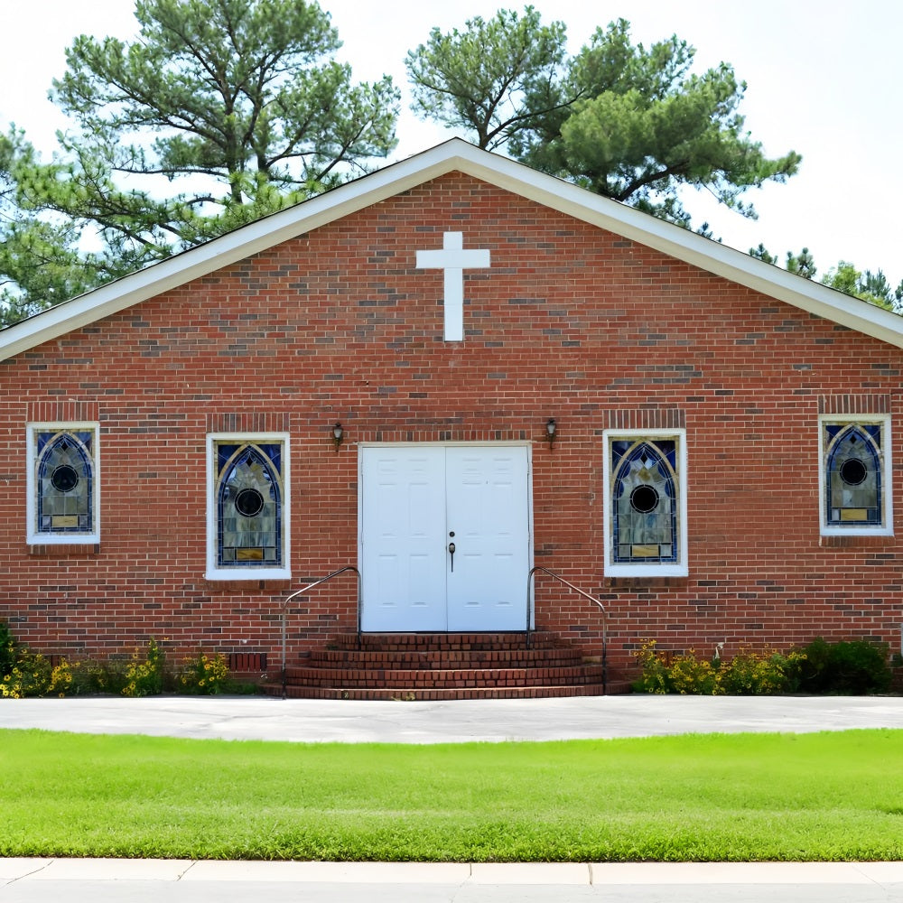 Church Backdrop Pointed Window Brick Architecture Backdrop UK GQ4-70