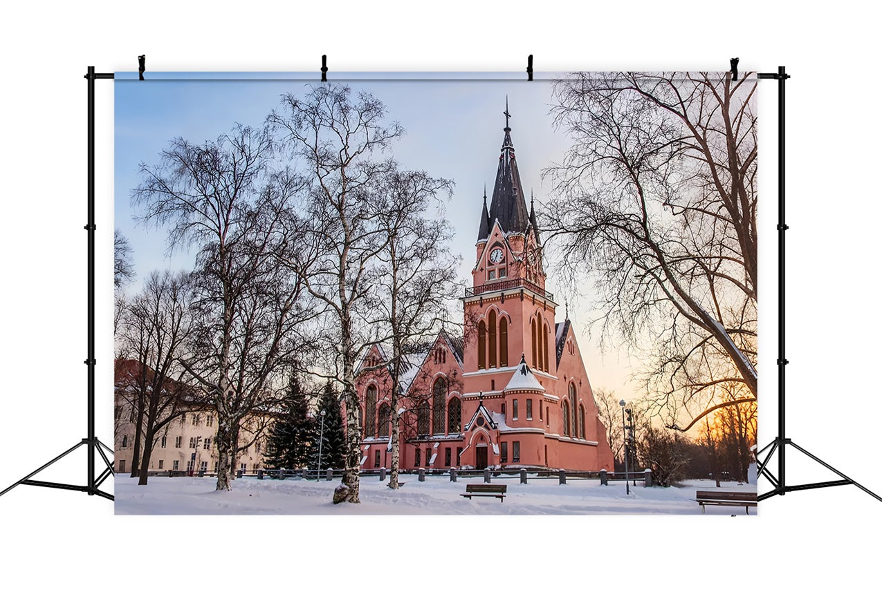 Church Photo Backdrop Clock Tower Architecture Backdrop UK GQ4-72