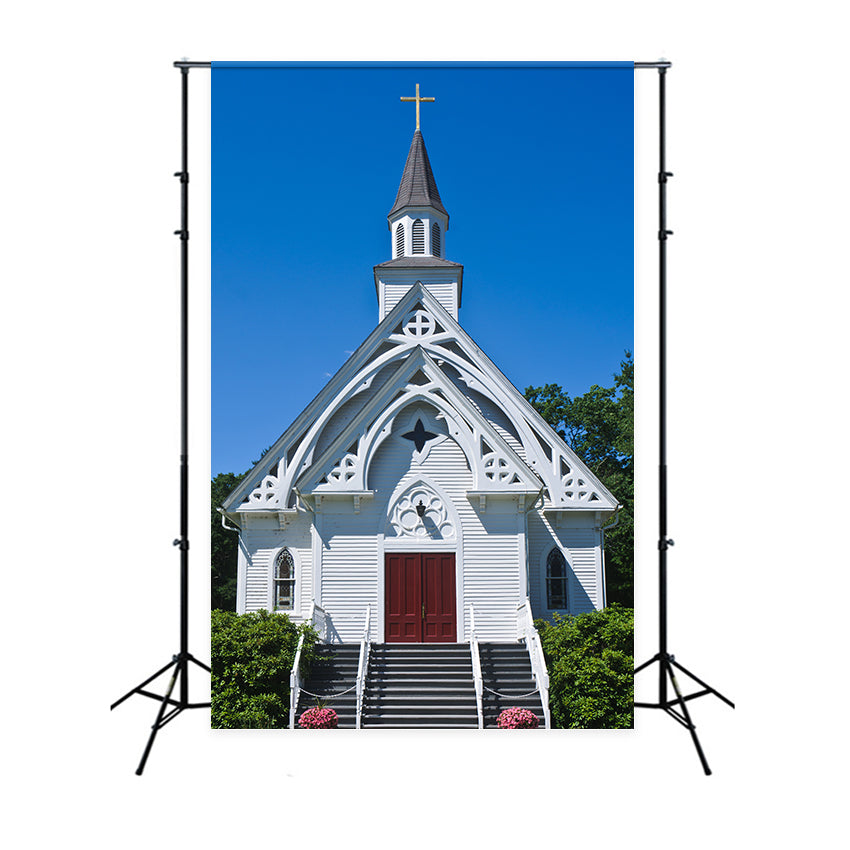 Church Backdrop Classic White Sky Architecture Backdrop UK GQ4-77