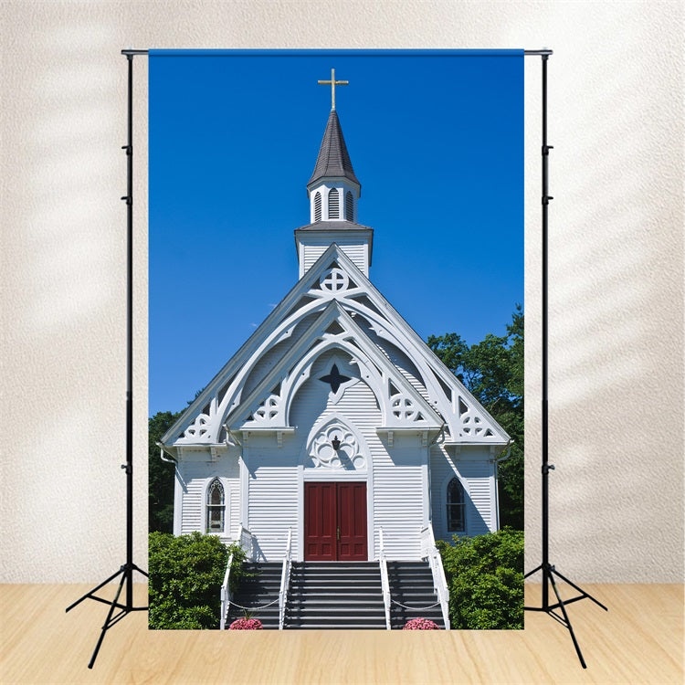 Church Backdrop Classic White Sky Architecture Backdrop UK GQ4-77
