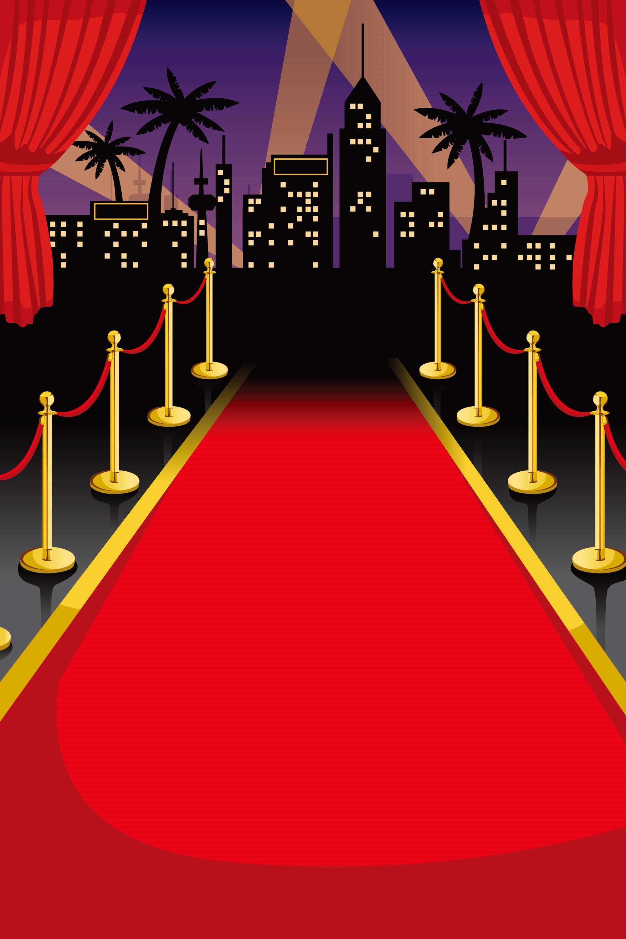 Red Carpet Backdrops City Skyline Silhouette Backdrop UK GQ4-83