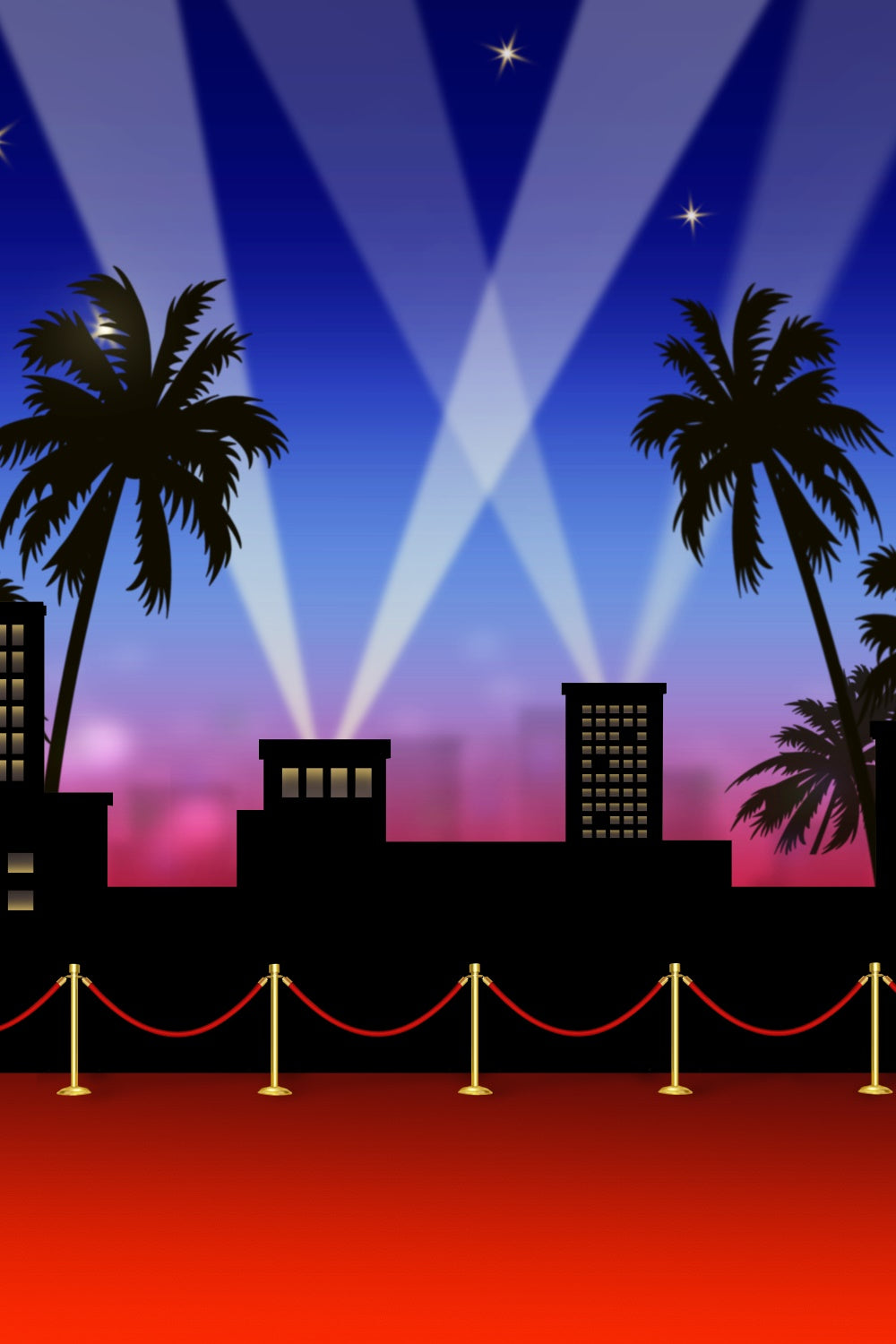 Backdrop Red Carpet Glamour Night Skyline Light Backdrop UK GQ4-84