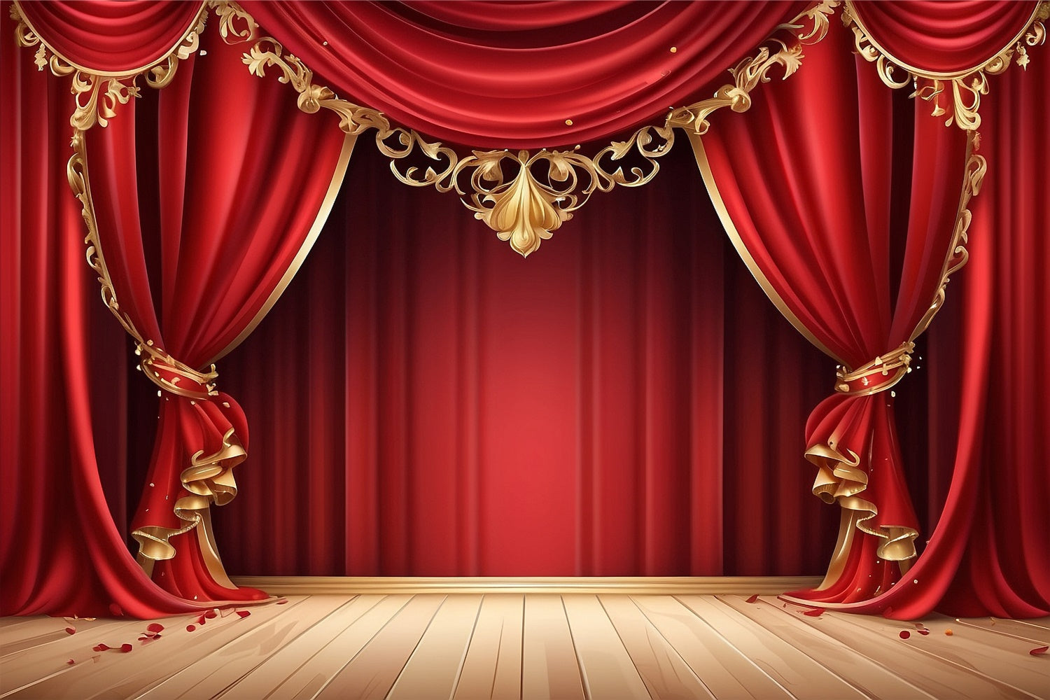 Red Carpet Photo Backdrop Gold Trim Red Curtain Backdrop UK GQ4-86